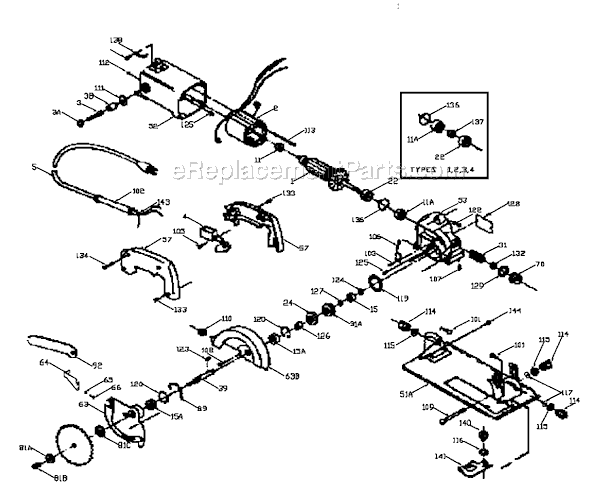 Page A Diagram and Parts List for 314H  Porter Cable Circular Saw